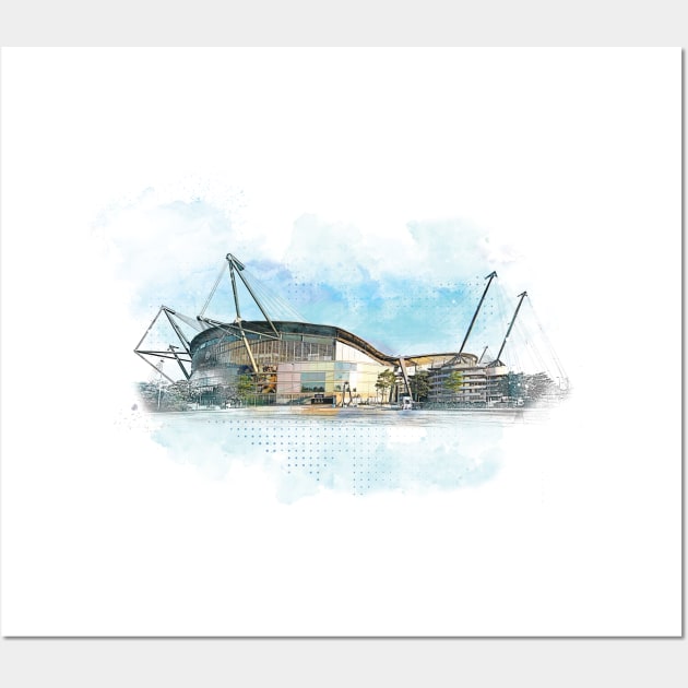 Manchester City - Etihad Stadium Wall Art by Phil Shelly Creative